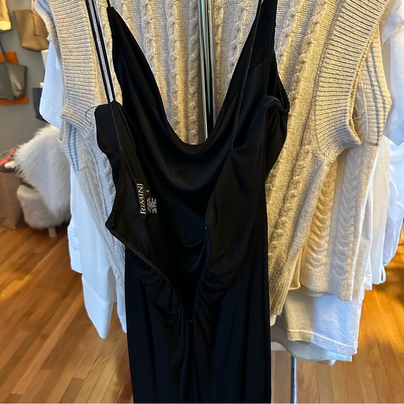 Vintage Rimini Black Cowl Neck Gown Sz 6 - Picture 6 of 7